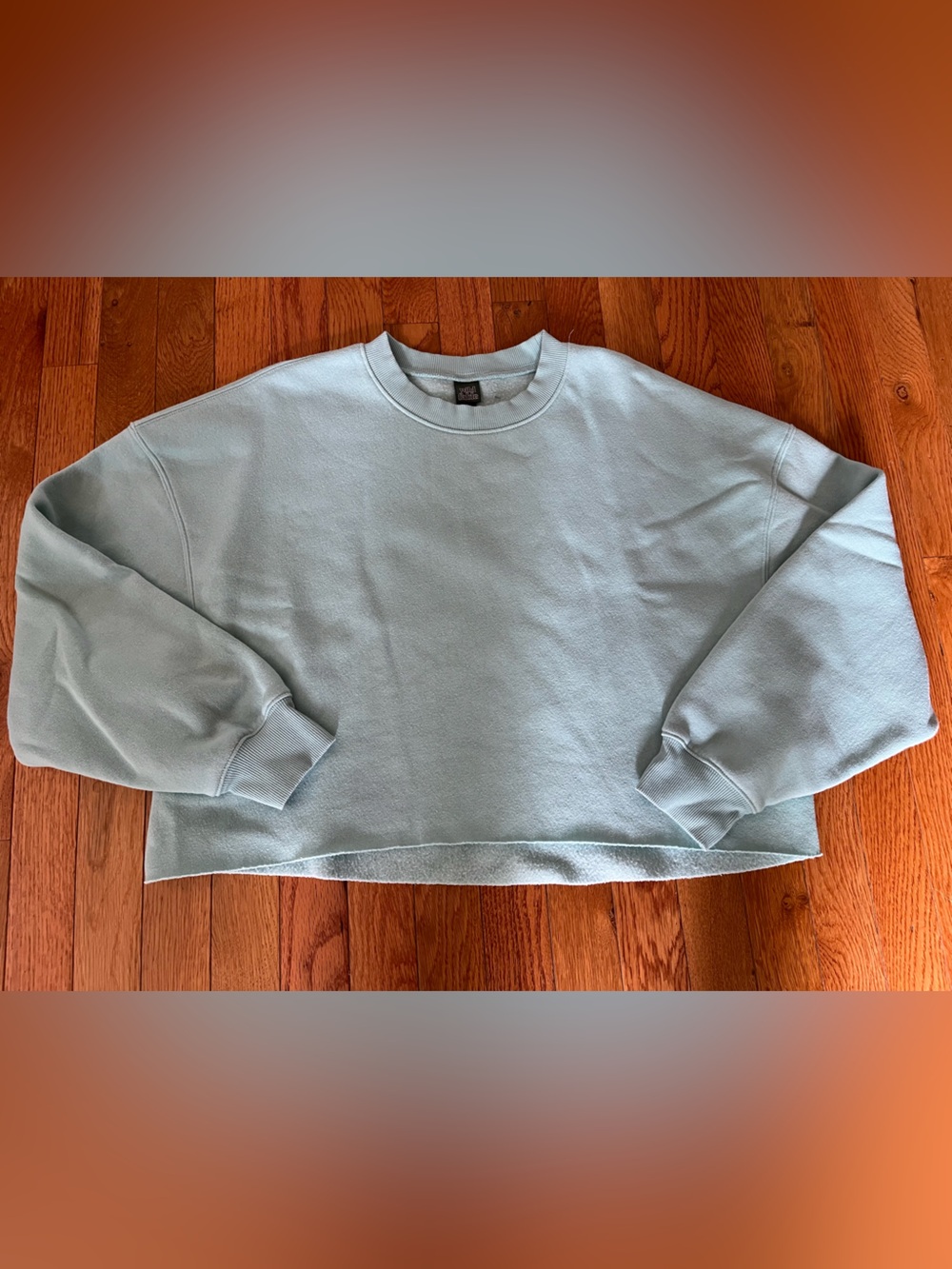 Women’s Wild Fable Oversized Cropped Mint Green Crewneck Soft Sweatshirt Sz L